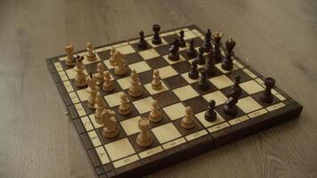 Chessboard with Wooden Chess Pieces video