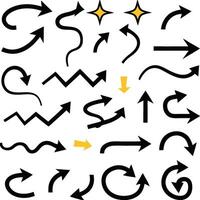 Collection of Curved, Zigzag, and Swirly Arrows for Navigation and Design vector