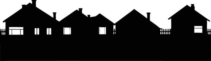 Simple Silhouette of a Row of Homes vector