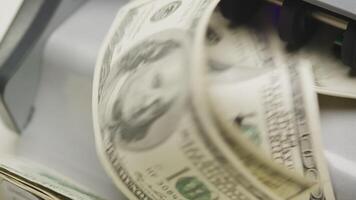 High-Speed Counting of US Dollar Bills in Cash Counting Machine video