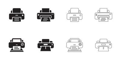 Printer Icon Set with Clean Lines vector