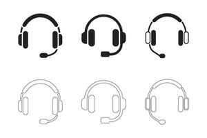 Minimalist Headphone Icons Collection vector