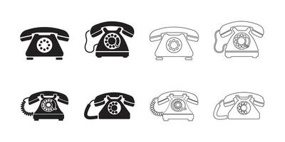 Telephone Icon Set with Clean Lines vector