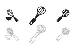 Modern Whisk Icons Set vector