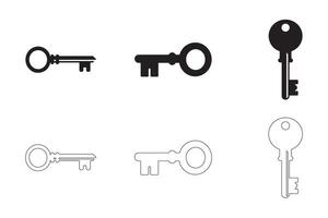 Minimalist Key Icons Collection vector