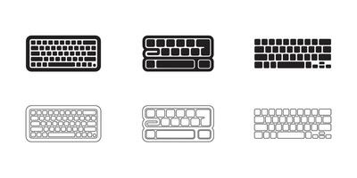 Computer Keyboard Icon Set with Clean Lines vector