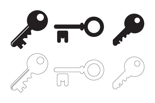 Key Icon Set with Clean Lines
