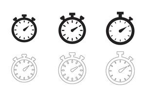 Minimalist Alarm Clock and Stopwatch Icons Collection vector
