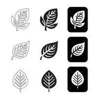 Set of Simple Leaf Icons vector