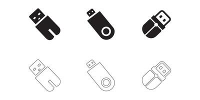 Simple USB Flash Drive Illustrations vector