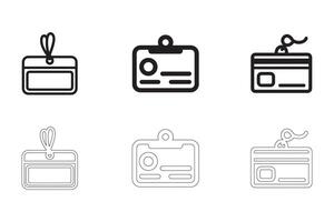 ID Cards Icons Simple Clean and Smooth Solid and Outline Styles vector