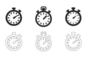 Modern Alarm Clock and Stopwatch Icons Set vector