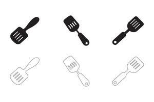 Spatula Icon Set with Clean Lines vector