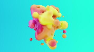 3d abstract shapes animation vivid colorful balls morphing 3D blobs loop background video