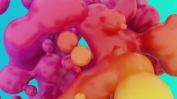 3d abstract shape close up animation vivid colorfu morphing balls background video