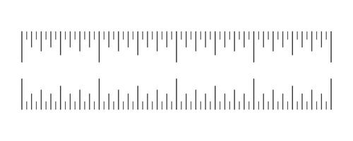 Measuring chart with 4 inches. Metric, imperial units icon. Ruler scale template. Length measurement math, distance, height mockup. Sewing tool layout. vector