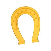 3D horseshoe. A symbol of good luck. Decorative element for St. Patrick's Day. 3D realistic illustration isolated on white background. vector