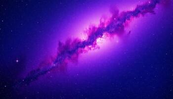 A breathtaking view of a nebula in vibrant purples and blues, showcasing the beauty and mystery of outer space, ideal for science fiction and astronomy themes. photo