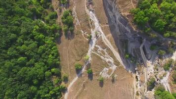 Drone view on the cave city Chufut-Kale video