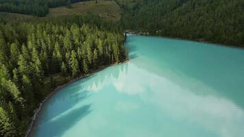 Amazing view of the turquoise Kucherlin Lake in Altai Mountains video