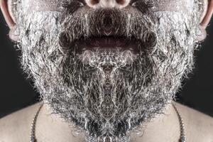 beard in shaving foam photo