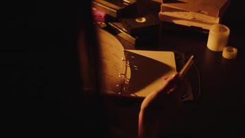 Notebook and retro decor in warm light video