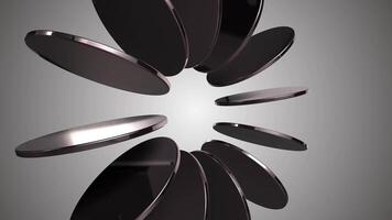Dynamic Arrangement of Floating Circular Discs in a Minimalist Grey Environment - Artistic Representation video