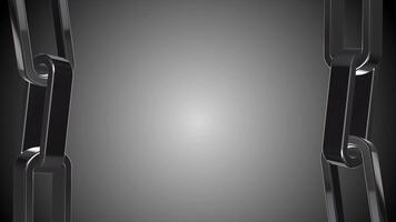 A visually striking image featuring metallic chains on a smooth gray backdrop. video