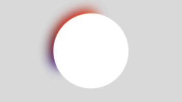 A bright white circle emits a soft glow with a colorful gradient edge on a simple gray backdrop video