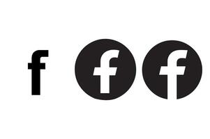 Clean and Simple Facebook Icon Design with black and white color vector
