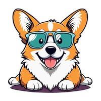 Corgi Wearing Sunglasses Looking Cool vector