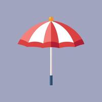An umbrella with a red and white stripe vector
