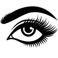 An eye with lashes and eyelashes is shown vector