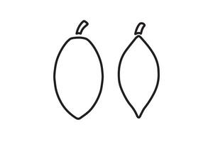 Two oval shaped fruit on a white background vector