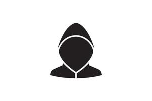A black and white silhouette of a person in a hoodie vector