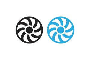 Two logos of a fan and a wheel vector