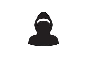 A silhouette of a woman in a hijab vector