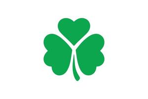 A green shamrock leaf is shown on a white background vector