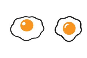Two fried eggs are shown on a white background vector