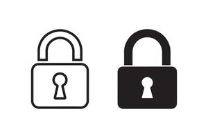 Two black and white lock icons on a white background vector