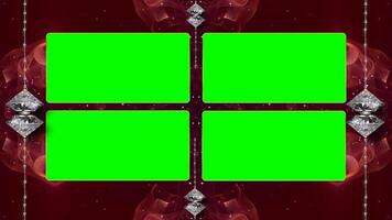Four Diamonds Windows with Chroma Key, Editable Green Screen Frame Effect video