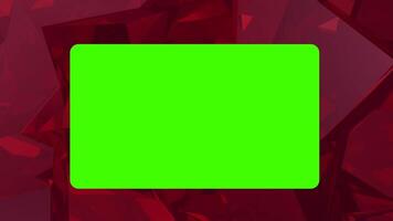 Chroma Key Green Screen Frame on Red Crystal Background with Golden Transition video