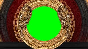 High Quality Golden Frame Circle Slideshow with Customizable Green Screen video