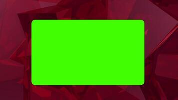 Red Crystal Background with Golden Transition and Chroma Key Green Screen Frame video