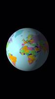 Earth Globus Map Rotating On Vertical On Alpha Channel 2D Cartoon Animation video