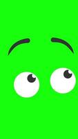 Eyes Looking Left And Right On Vertical On Greenscreen Background 2D Cartoon Animation video