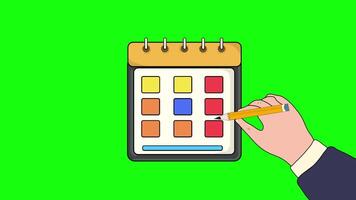 The Hand Marking Important Points On Greenscreen Background 2D Cartoon Animation video