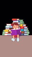 Small Child Hold Open Book And Read On Vertical On Alpha Channel 2D Cartoon Animation video