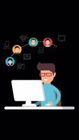 Man Having A Conference Call With His Business Team Online On Vertical On Alpha Channel 2D Cartoon Animation video