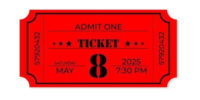 Vintage Event Ticket with Admit One Text vector